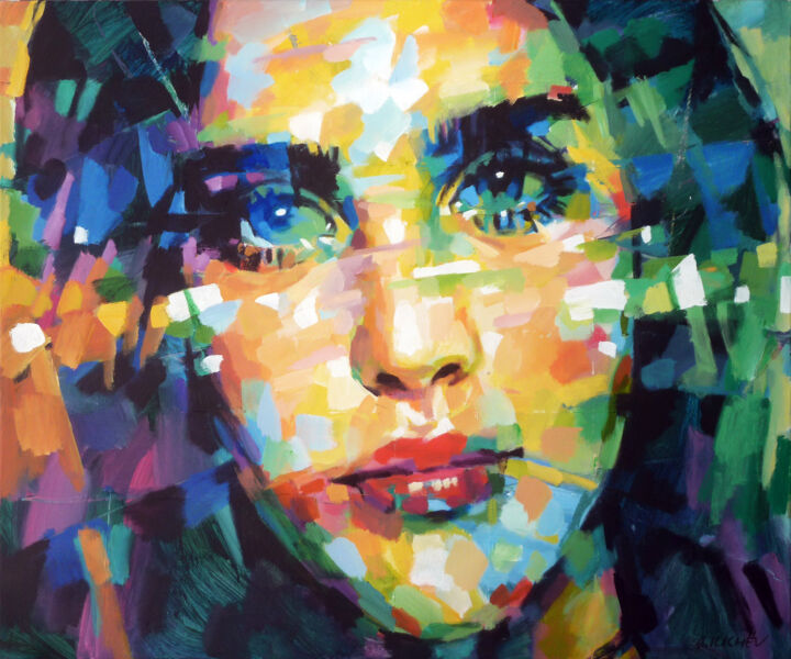 Painting titled "PORTRAIT_L" by Aleksandr Ilichev, Original Art, Acrylic