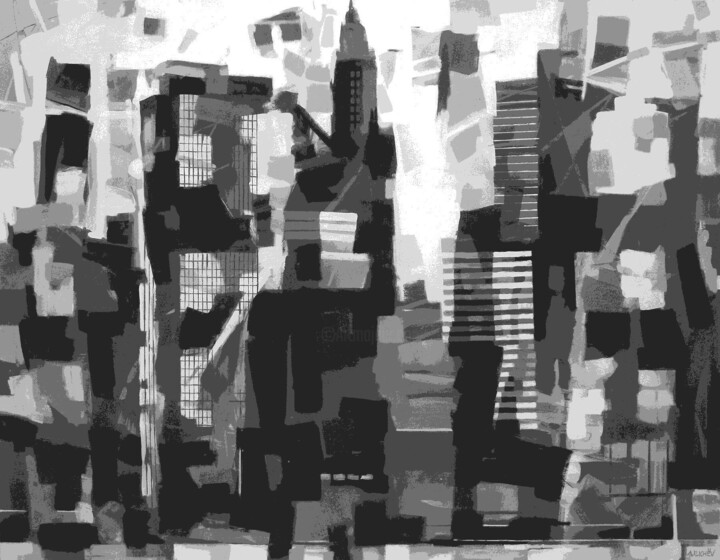 Картина под названием "CITY" - Aleksandr Ilichev, Подлинное произведение искусства, Акрил
