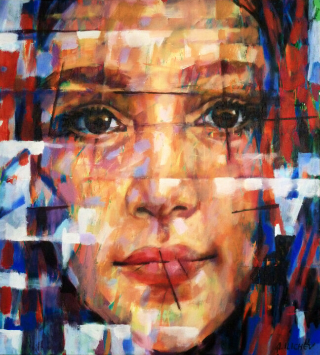 Картина под названием "GIRL" - Aleksandr Ilichev, Подлинное произведение искусства, Акрил