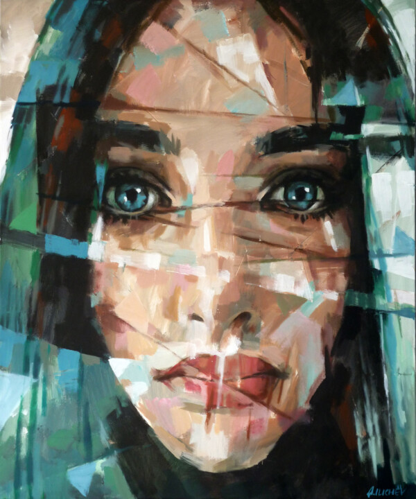 Peinture intitulée "PORTRAIT G" par Aleksandr Ilichev, Œuvre d'art originale, Acrylique