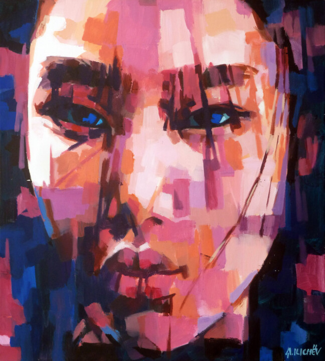 Schilderij getiteld "EASTERN GIRL" door Aleksandr Ilichev, Origineel Kunstwerk, Acryl