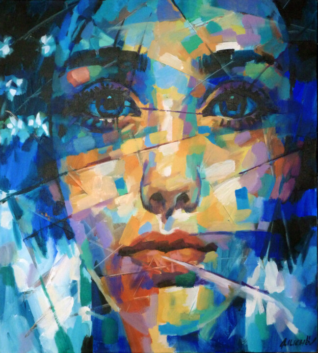 Peinture intitulée "COLOR PORTRAIT B" par Aleksandr Ilichev, Œuvre d'art originale, Acrylique