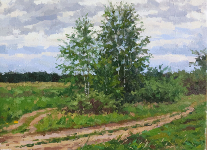 Peinture intitulée ""Forest path"" par Aleksandr Maksimovich, Œuvre d'art originale, Huile