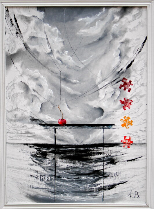 Картина под названием "ЦВЕТНОЕ В ЧБ" - Александр Валуев, Подлинное произведение искусства, Масло