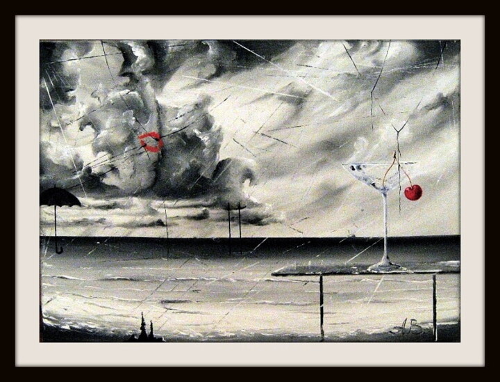 Peinture intitulée "дождь-2" par Aleksandr Valuev, Œuvre d'art originale, Huile