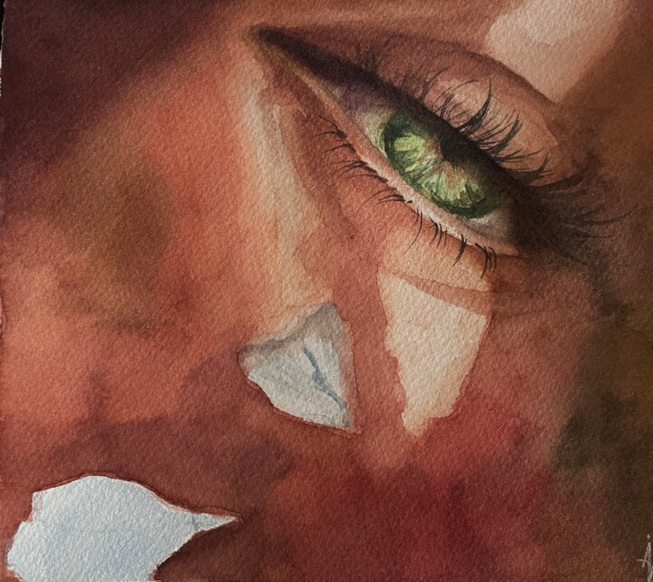 绘画 标题为“Depth of eyes” 由Aleksandra Antonova, 原创艺术品, 水彩