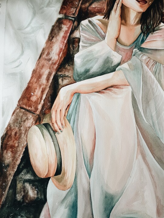 Ζωγραφική με τίτλο "Silent moment" από Aleksandra Antonova, Αυθεντικά έργα τέχνης, Ακουαρέλα