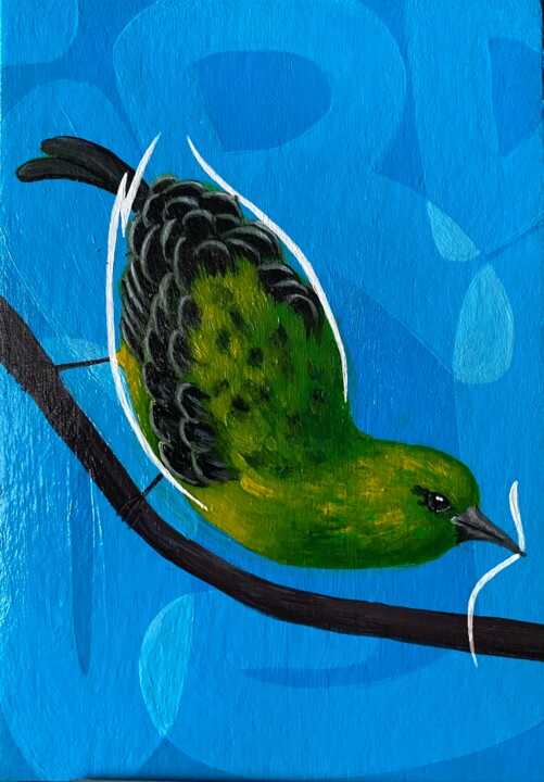 Peinture intitulée "Birds" par Aleksandra Aurelli, Œuvre d'art originale, Acrylique Monté sur Carton