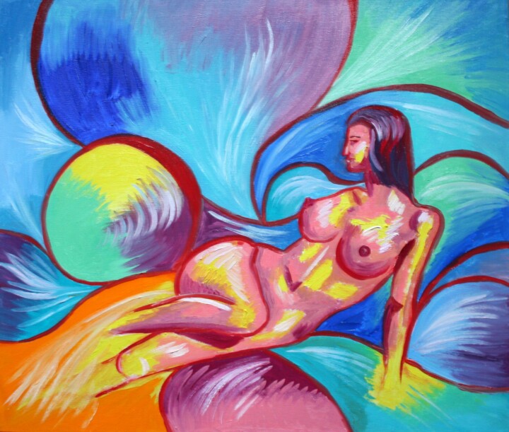 Painting titled "The Birth of Venus" by Aleksandra Cherepanova, Original Artwork, Oil
