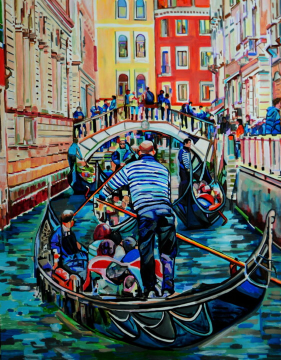 Painting titled "Venice" by Alexandra Djokic, Original Artwork, Acrylic