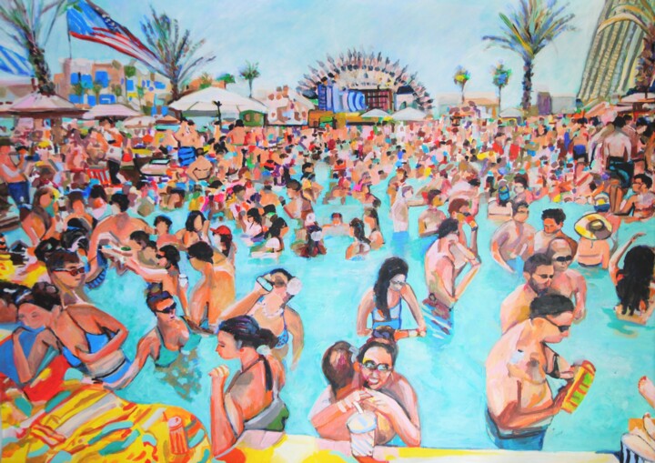 Pintura titulada "Pool Party II " por Alexandra Djokic, Obra de arte original, Acrílico