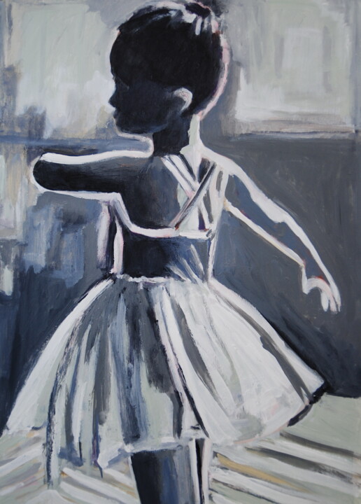 Painting titled "Little Ballerina" by Alexandra Djokic, Original Artwork, Acrylic
