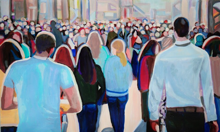 Malerei mit dem Titel "On the street" von Alexandra Djokic, Original-Kunstwerk, Acryl