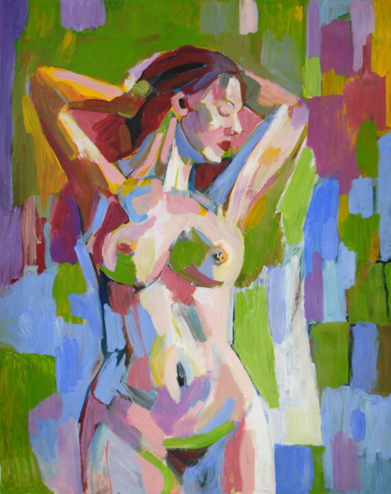 Pittura intitolato "Nude " da Alexandra Djokic, Opera d'arte originale, Acrilico