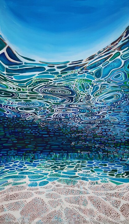 Peinture intitulée "XXXL Ocean Depths/…" par Alexandra Djokic, Œuvre d'art originale, Acrylique