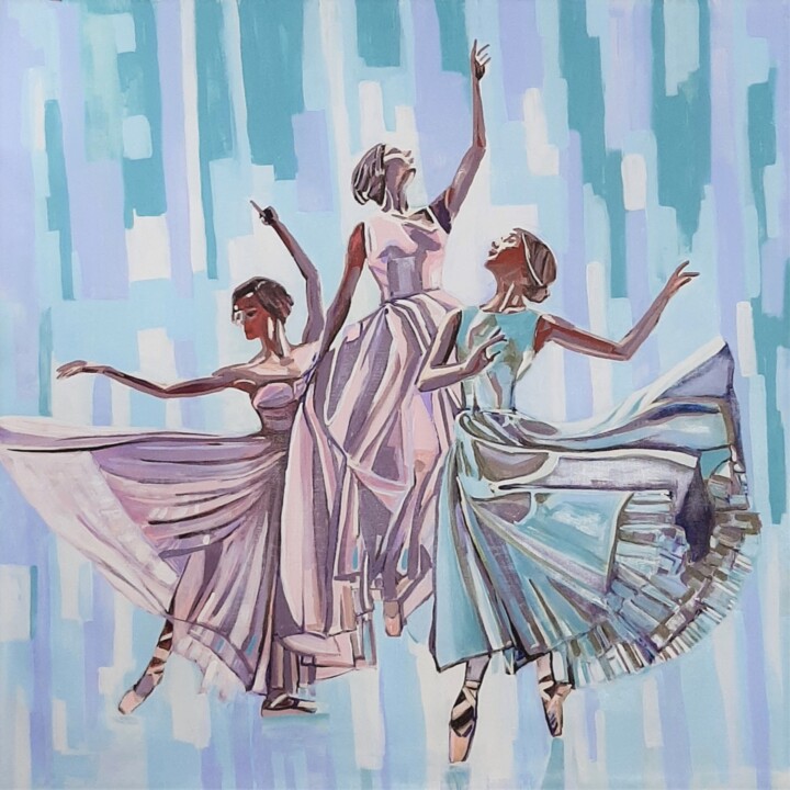 Pintura titulada "Ballerinas / 100 x…" por Alexandra Djokic, Obra de arte original, Acrílico