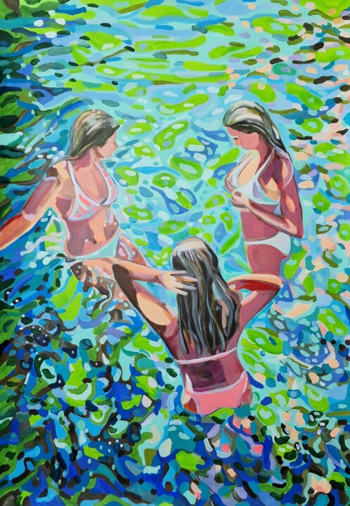 Painting titled "Summer vibes" by Alexandra Djokic, Original Artwork, Acrylic