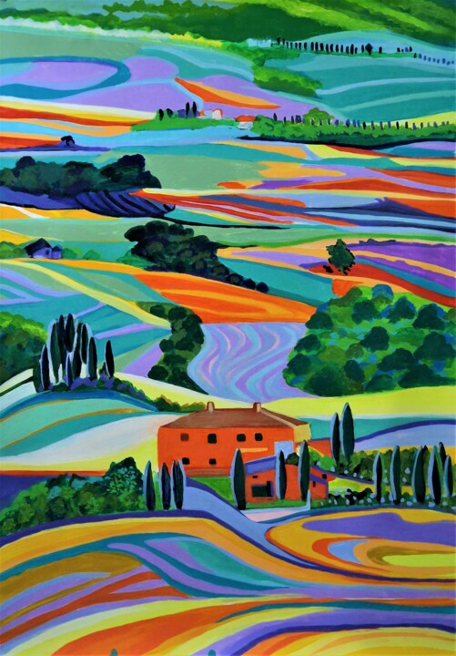 "Landscape of Tuscan…" başlıklı Tablo Alexandra Djokic tarafından, Orijinal sanat, Akrilik