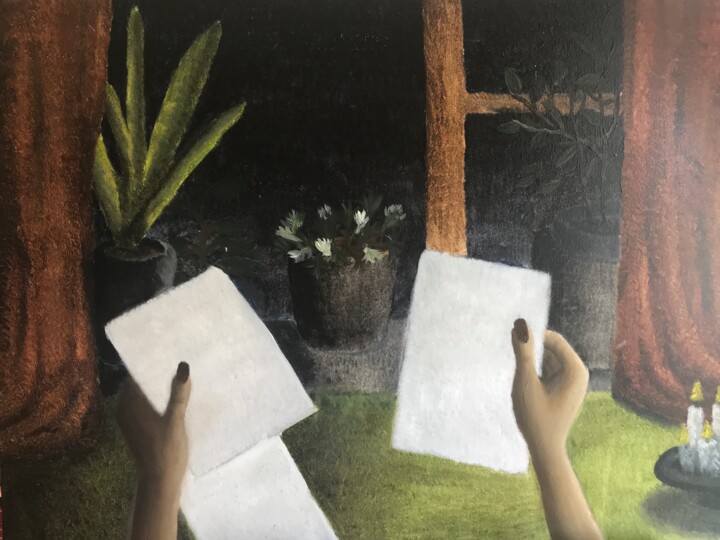 Картина под названием "Letter" - Александра Катаранчук, Подлинное произведение искусства, Масло