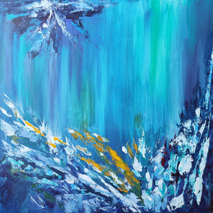 Картина под названием "abstract#21001" - Alexandra Ladygina, Подлинное произведение искусства, Акрил Установлен на Деревянна…