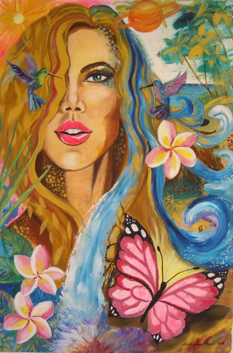 Painting titled "The Summer Dream" by Aleksandra Raišić, Original Art, Oil