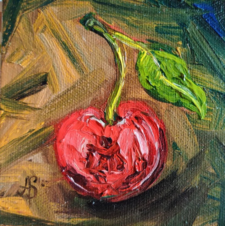Malerei mit dem Titel "Cherry" von Aleksandra Svetlichnaya, Original-Kunstwerk, Öl