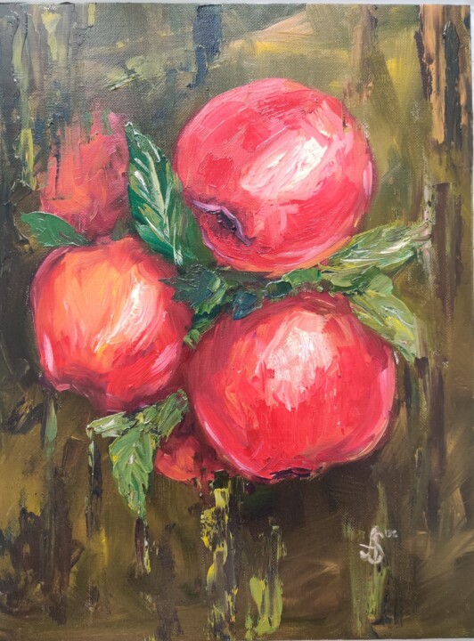 Peinture intitulée "Red Apples" par Aleksandra Svetlichnaya, Œuvre d'art originale, Huile