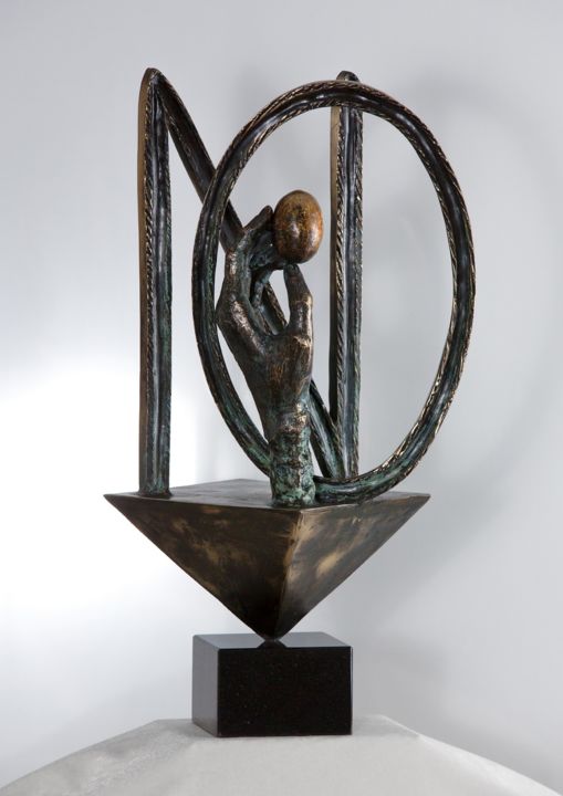 Skulptur mit dem Titel "Le Miracle de la Vi…" von Aleksandra Kann-Bogomilska, Original-Kunstwerk, Metalle