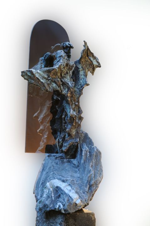 Sculpture titled "Dualizm / Dualisme" by Aleksandra Kann-Bogomilska, Original Artwork, Metals