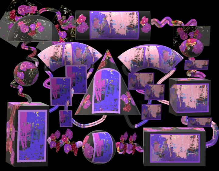 Arte digitale intitolato "3d geometric abstra…" da Marina Alexandrova, Opera d'arte originale