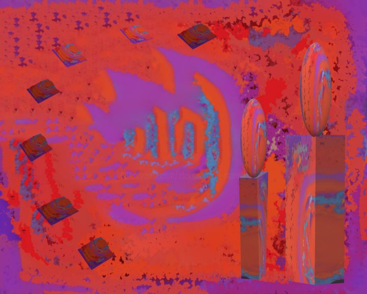 제목이 "Violet-orange mirag…"인 디지털 아트 Marina Alexandrova로, 원작, 다른