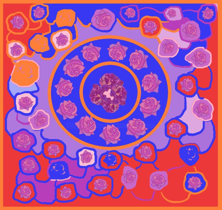"Orange-blue-cornflo…" başlıklı Dijital Sanat Marina Alexandrova tarafından, Orijinal sanat