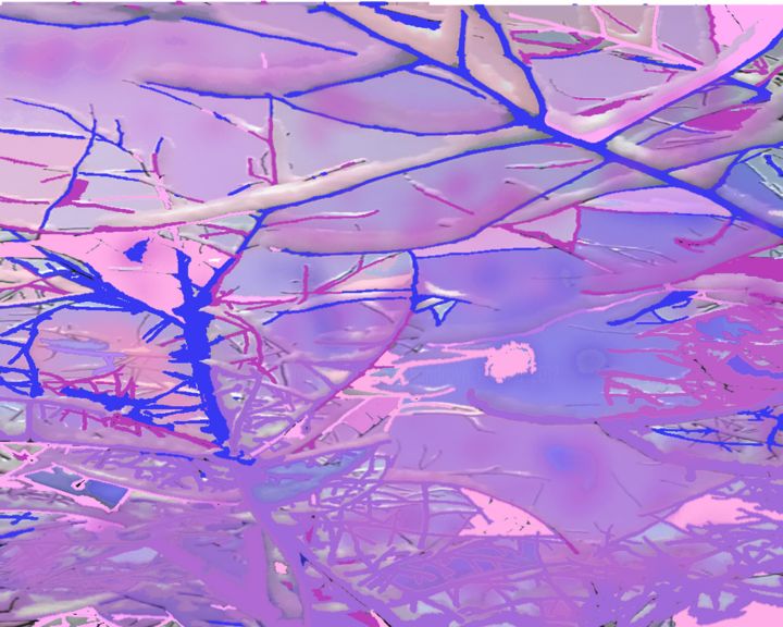 Цифровое искусство под названием "Pink-lilac-cornflow…" - Marina Alexandrova, Подлинное произведение искусства