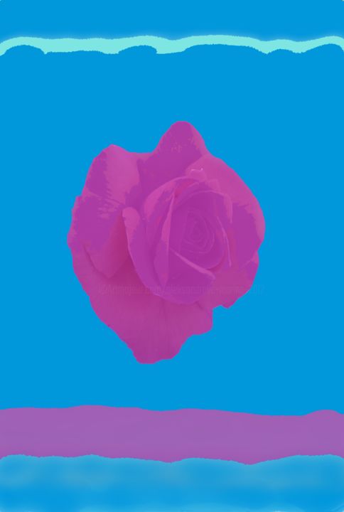 Artes digitais intitulada "Rose in the depths…" por Marina Alexandrova, Obras de arte originais, Pintura digital