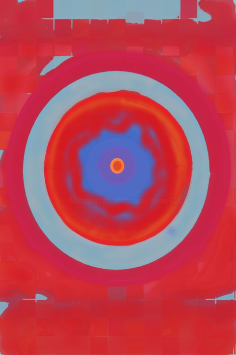 Digital Arts titled "Gray-blue-red conce…" by Marina Alexandrova, Original Artwork, Digital Painting
