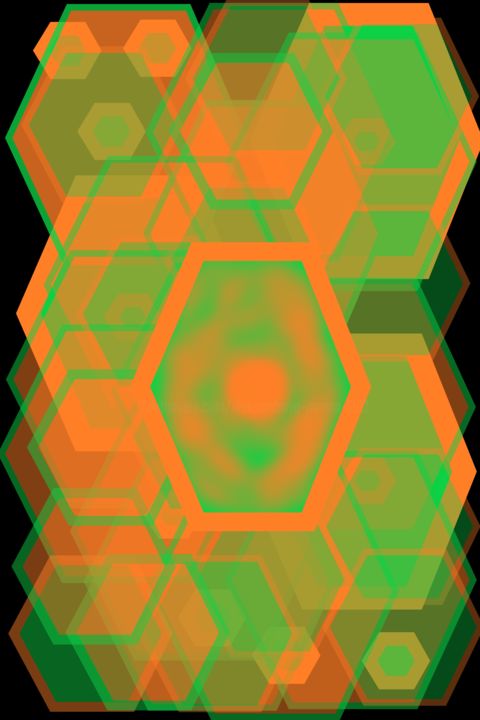 Arts numériques intitulée "Large hexagon on an…" par Marina Alexandrova, Œuvre d'art originale, Peinture numérique