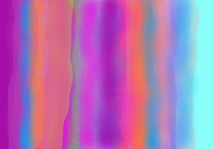 Arts numériques intitulée "Turquoise-purple co…" par Marina Alexandrova, Œuvre d'art originale, Peinture numérique