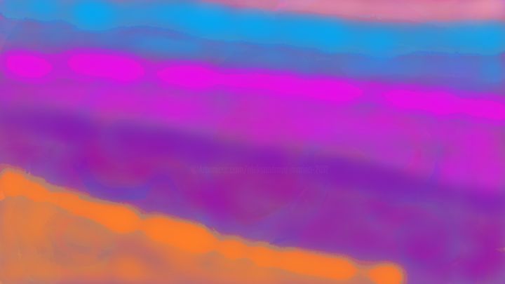 Digital Arts titled "Sun, lavender and s…" by Marina Alexandrova, Original Artwork, Digital Painting