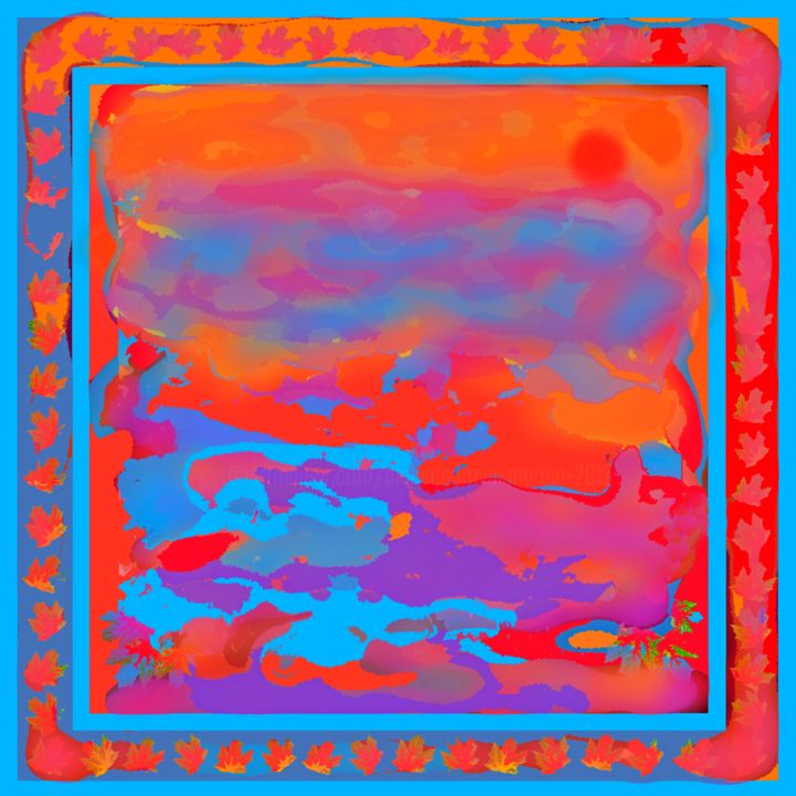 Digital Arts titled "Orange abstract wor…" by Marina Alexandrova, Original Artwork, 2D Digital Work