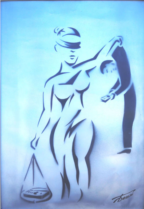 Painting titled "Afemida" by Oleg Belyi, Original Artwork, Airbrush Mounted on Plexiglass