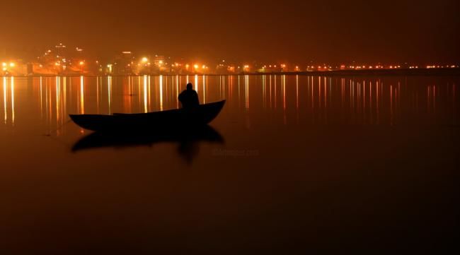 Fotografia intitulada "Night on the river…" por Aleks Demidoff, Obras de arte originais