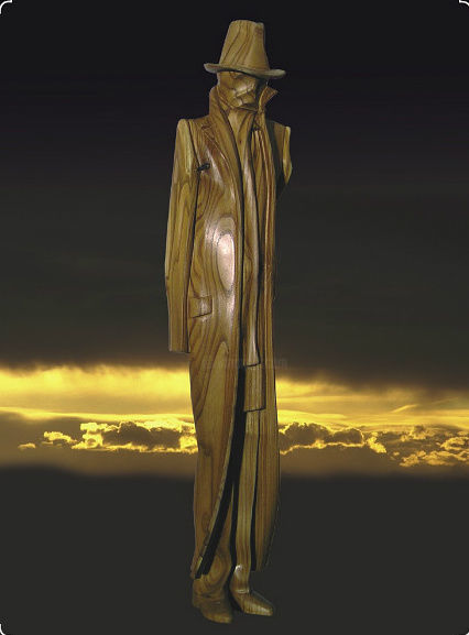 Скульптура под названием "Художник и поэт." - Александр Демкин, Подлинное произведение искусства, Дерево