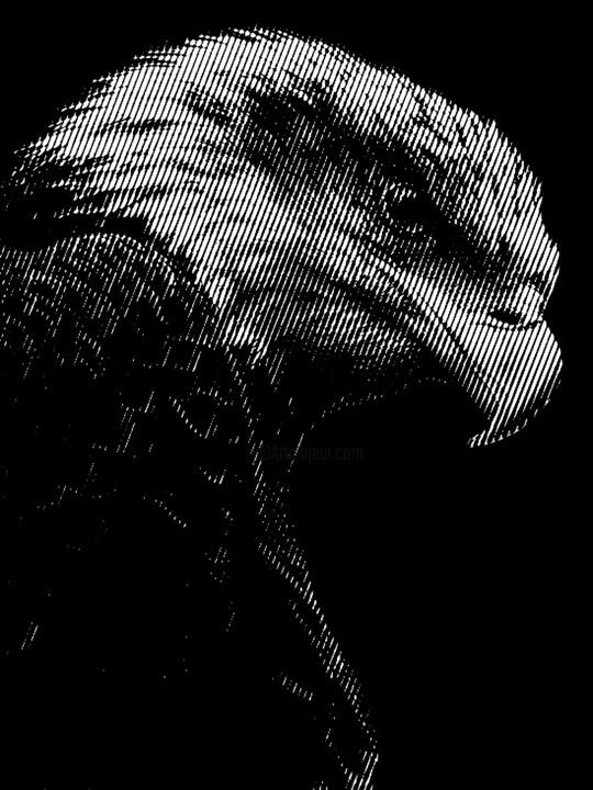 Druckgrafik mit dem Titel "⚜️ Eagle ⚜️" von Aleksei Zhdanov, Original-Kunstwerk, Prägung