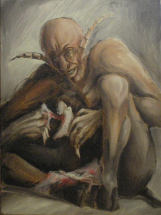 Pintura intitulada "Big Evil and little…" por Cvelov Aleksej, Obras de arte originais