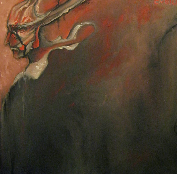 Pintura titulada "Demonic Head" por Cvelov Aleksej, Obra de arte original, Oleo