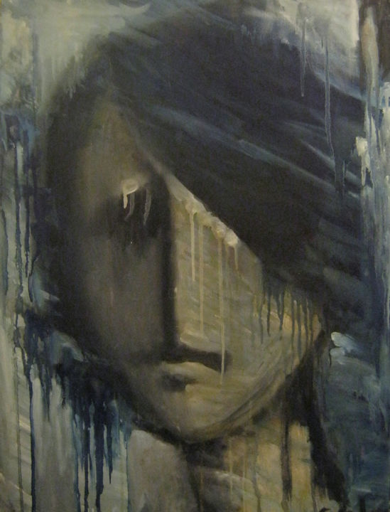 Pintura titulada "Blue Head" por Cvelov Aleksej, Obra de arte original, Oleo