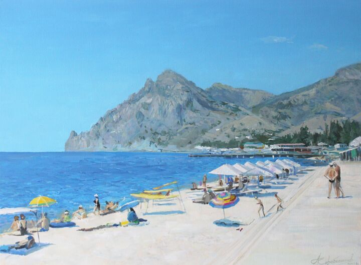 Картина под названием "Пляж" - Aleksey Korabelnikov, Подлинное произведение искусства, Акрил