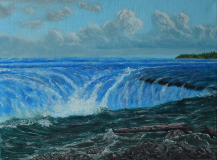 Painting titled "Niagara falls" by Aleks P, Original Artwork, Acrylic