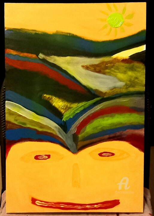 Peinture intitulée "Miss Sunshine" par Alen Gurovic, Œuvre d'art originale, Acrylique