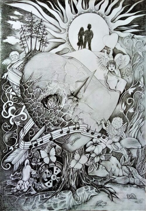 Drawing titled "Book Illustration f…" by Alena Bery, Original Artwork, Pencil